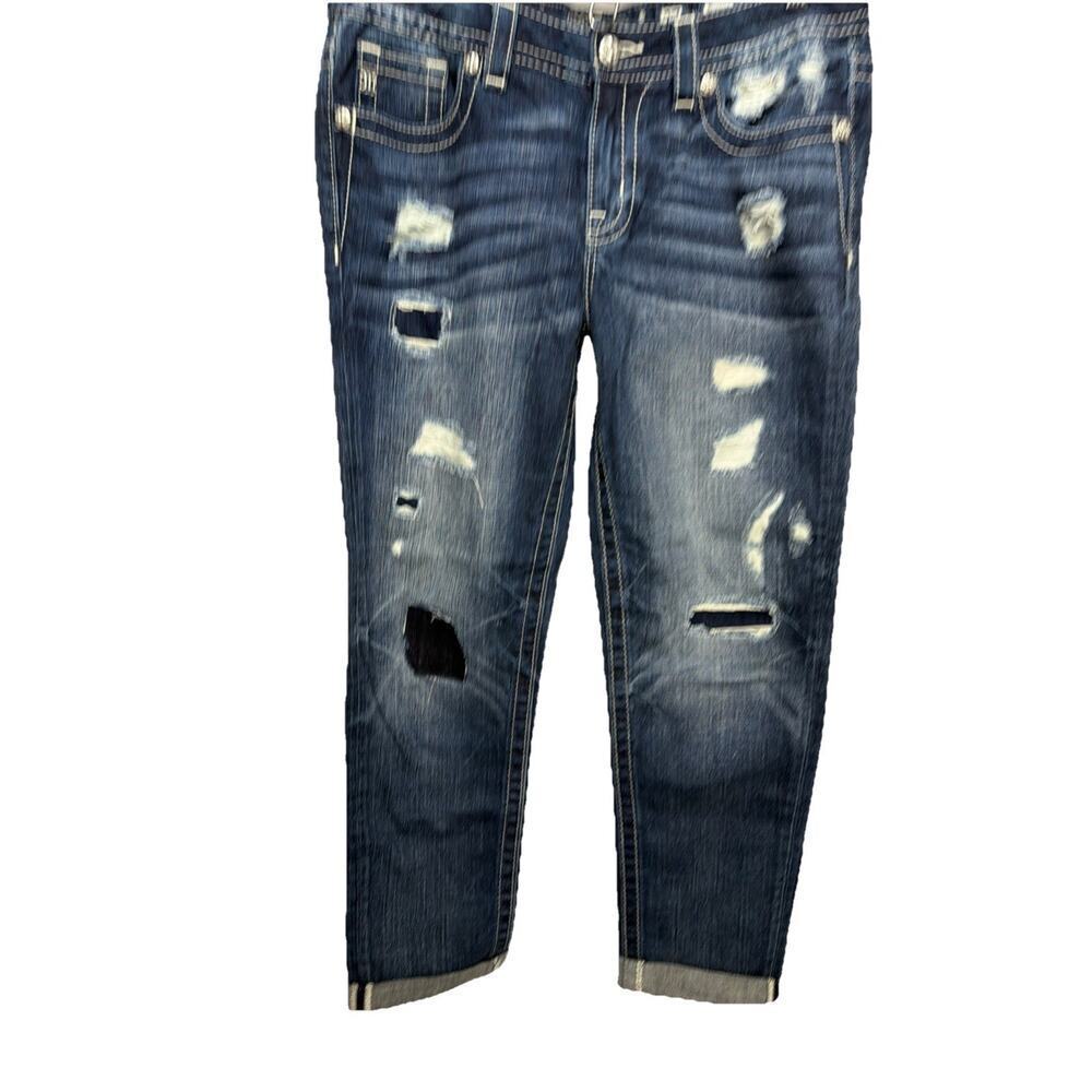 Miss Me Jeans Boyfriend Ankle Distressed Women’s Size 27 Dark Wash